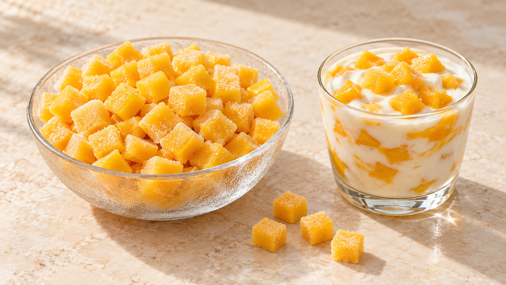 Celebre Frozen Fruits Mango Titbit for commercial food production